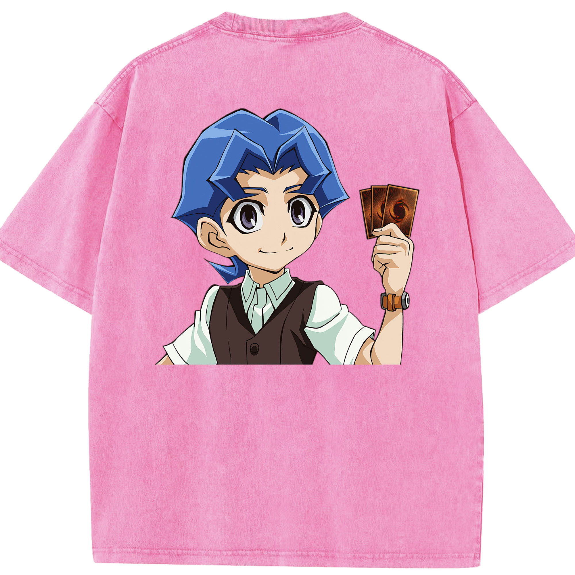 （画像用） 遊☆戯☆王 Yu-Gi-Oh! 綿100% ヴィンテージ風 半袖Tシャツ（背面プリント）